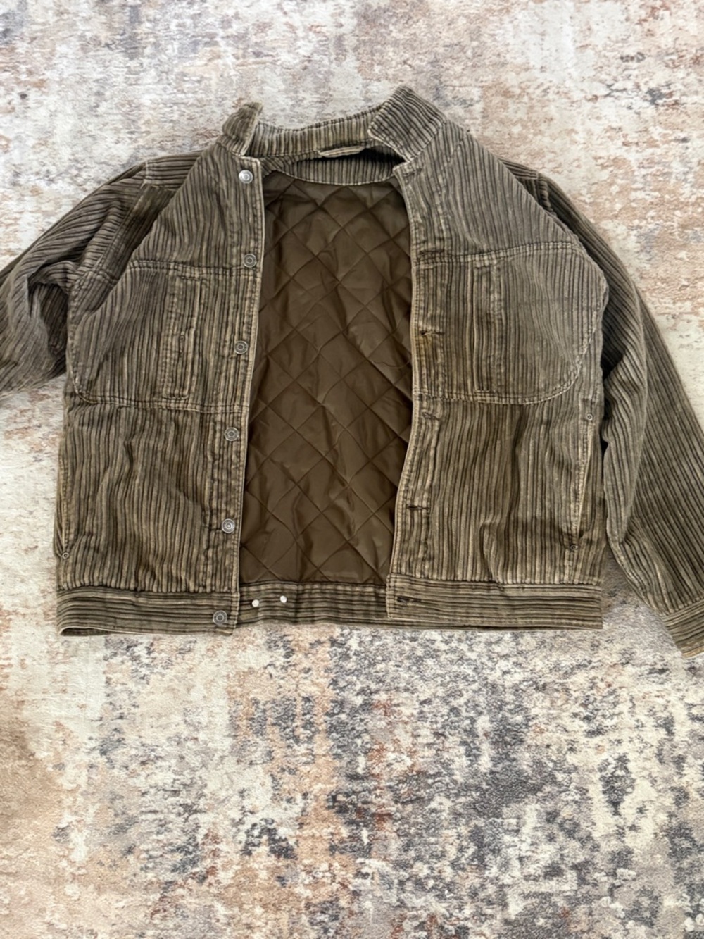 Royal Robbins Olive Green Corduroy-Look Outdoor Jacket